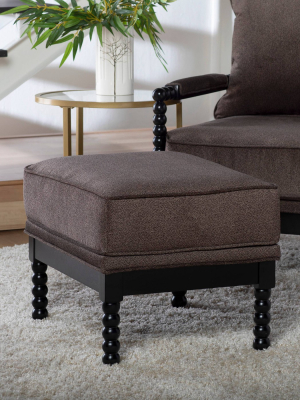 Colonnade Spindle Square Ottoman Gunmetal - Studio Designs Home