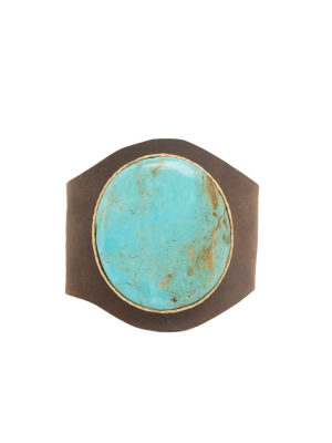 Leather Cuff - Turquoise