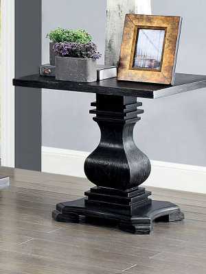 Manson Pedestal End Table Black - Iohomes