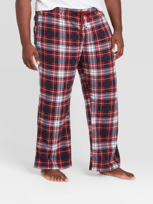 Men's Big & Tall Plaid Microfleece Pajama Pants - Goodfellow & Co™ Berry Blush