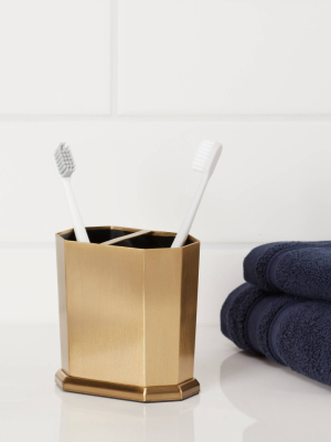 Solid Toothbrush Holder Faceted Gold - Threshold™