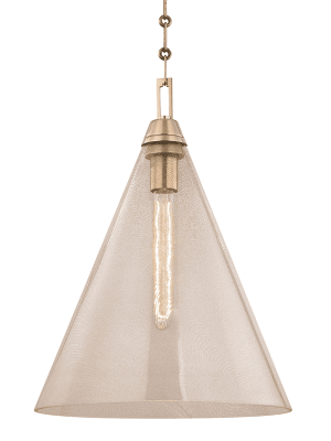 Newbury 1 Light Pendant Aged Brass