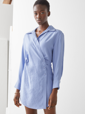 Asymmetric Mini Shirt Dress