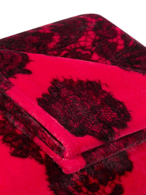 Lovestruck Lace Throw Blanket Red - Betseyville