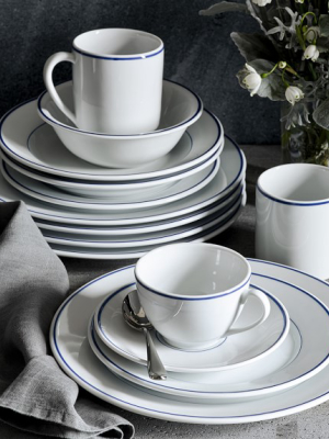 Apilco Tradition Blue-banded Porcelain Dinnerware Sets