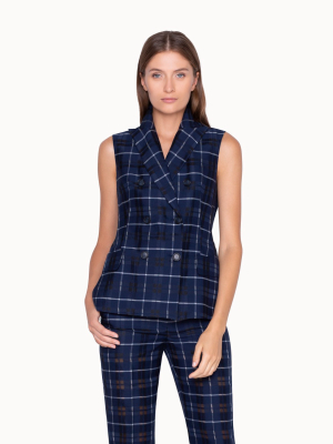 Plaid Gernot Gilet In Cotton Silk