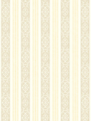 Spring Stripe Wallpaper In Golden From The Spring Garden Collection By Wallquest