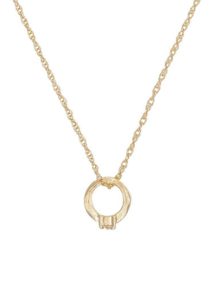 Solid Gold Promise Ring Necklace