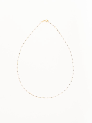 Silver Bead Necklace - Yellow Gold