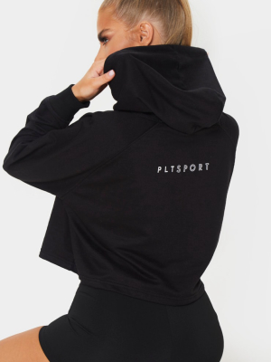 Prettylittlething Black Soft Zip Up Gym Sweat