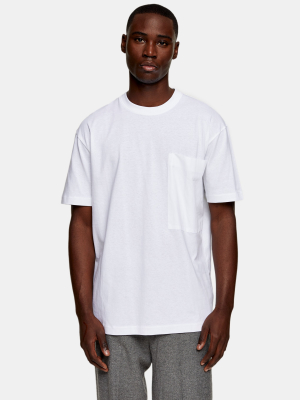 White Woven Pocket T-shirt