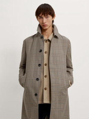 Plaid Trench Coat