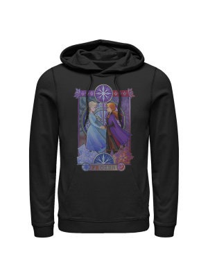 Men's Frozen 2 Sister Stained Glass Pull Over Hoodie