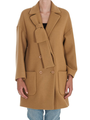 Redvalentino Bow Detailed Buttoned Coat