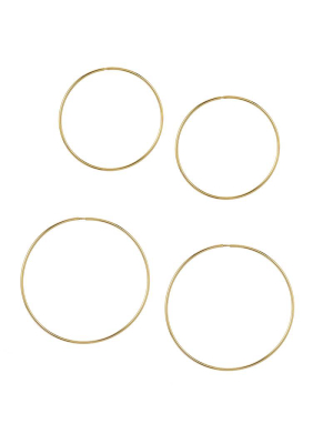 14k Hollow Hoops—small