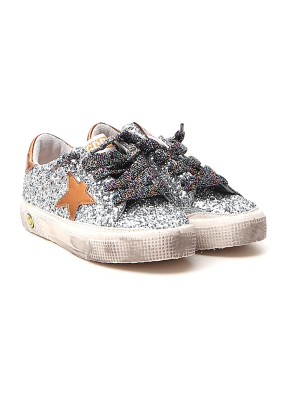 Golden Goose Kids May Glitter Sneakers