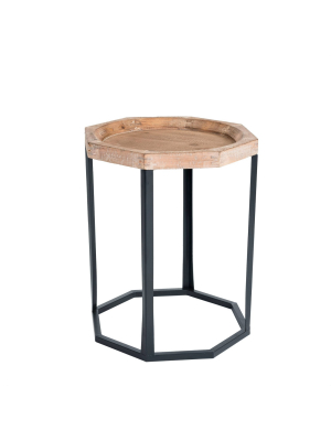 Grayson Wood And Metal Side Table Natural - Finch