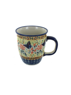 Blue Rose Polish Pottery Blue Butterfly Coffee Mug