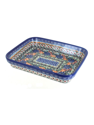 Blue Rose Polish Pottery Ashley Medium Rectangular Baker