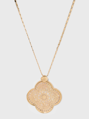 Quatrefoil Pendant Necklace - A New Day™ Gold