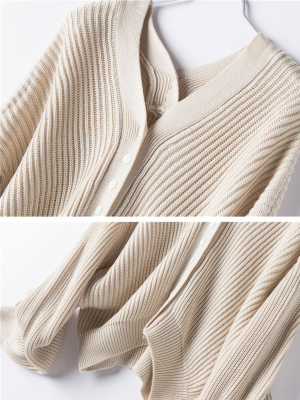 'connie' Ribbed Knit Slouchy Button Cardigan (2 Colors)