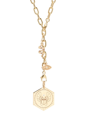 20x20 | Zoë Chicco | Jessica Malaty Rivera | 14k Adjustable Lariat Necklace With Medallion And Mixed Charms