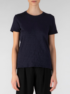 Slub Jersey Schoolboy Crew Neck Tee - Midnight