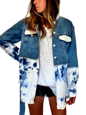 'blue Swirls' Denim Jacket