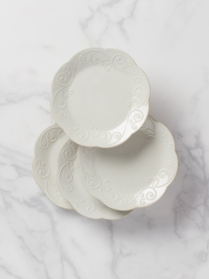 French Perle White™ 4pc Dessert Plate Set