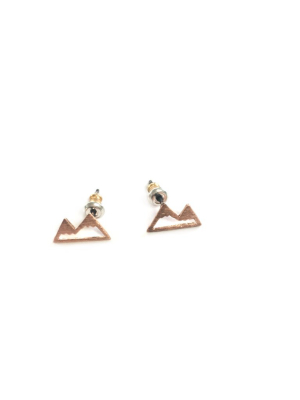 Mountain Stud Earrings - Gold