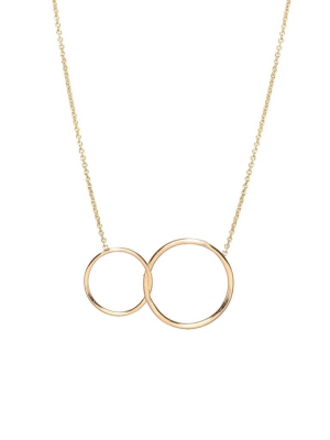 14k Mixed Hammered Circles Necklace