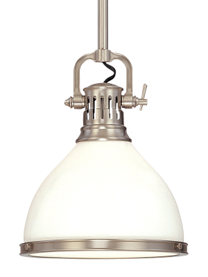 Hudson Valley Lighting Randolph Pendant - Satin Nickel & Opal Glossy