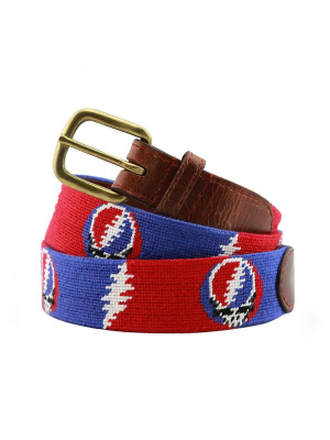 Steal Your Face Bolts Needlepoint Belt