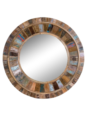 Round Decorative Wall Mirror Wood Finish - Uttermost