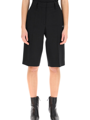 Off-white Logo Print Bermuda Shorts