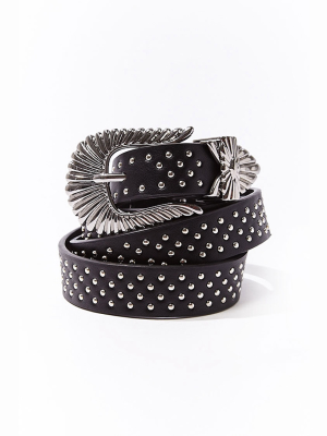 Etched & Stud-embellished Belt