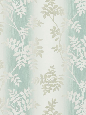 Posingford Wallpaper In Aqua And Taupe From The Ashdown Collection By Nina Campbell For Osborne & Little