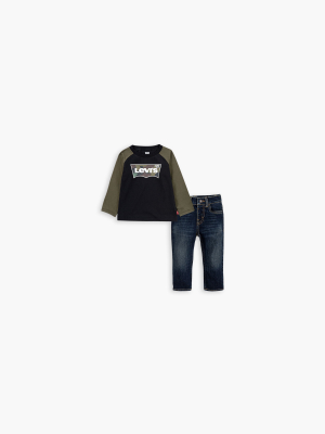 Baby 12m-24m Raglan Top With Jeans Set