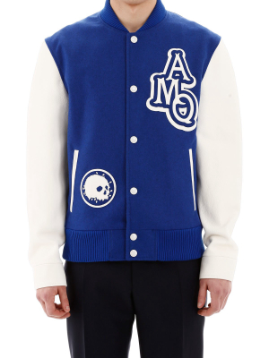 Alexander Mcqueen Skull Logo Bomber Jacket