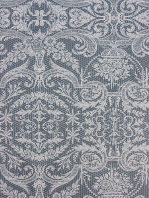 Sample Orangery Lace Wallpaper In Gray From The Belvoir Collection By Matthew Williamson