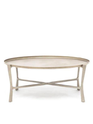 Addison Oval Coffee Table Aged Silver