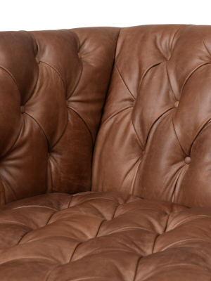 Williams Leather Sofa In Natural Washed Chocolate