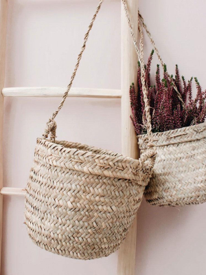 Palm Leaf Hanging Basket