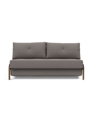 Cubed Queen Size Sofa Bed With Dark Wood Legs