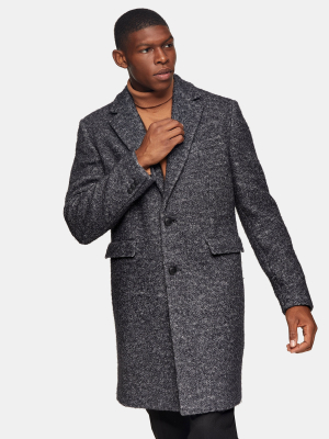 Black Overcoat With Wool