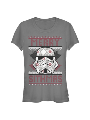 Junior's Star Wars Christmas Merry Sithmas T-shirt