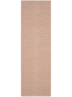 Montauk Diamond Beige/ivory Runner Rug