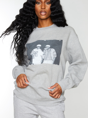 Grey Biggie 96 Print Oversized Sweater