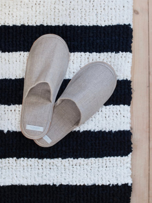 Fog Linen Slippers In Gray