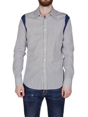 Alexander Mcqueen Striped Contrast Panel Shirt